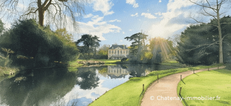 Aquarelle arboretum Châtenay-Malabry 2 ©Chatenay-immobilier.fr